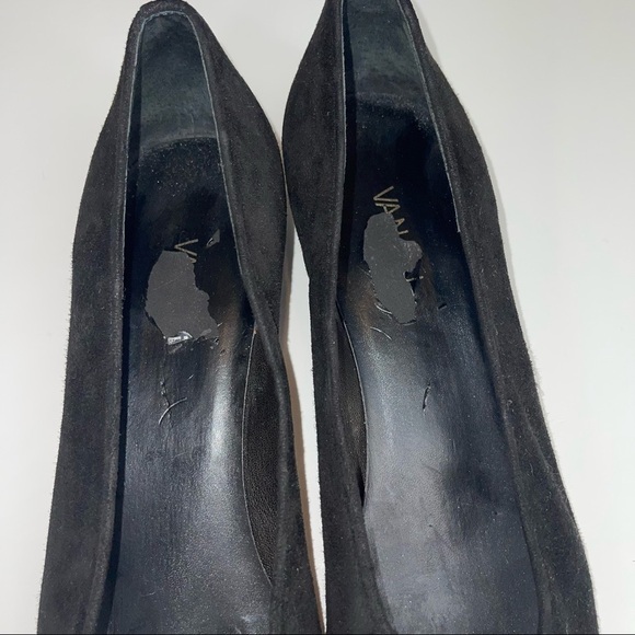 Vaneli Black Brown Suede Leather Flats Patent Toe Heel 10 N - Picture 11 of 14